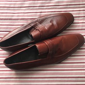 Brown leather dress shoes